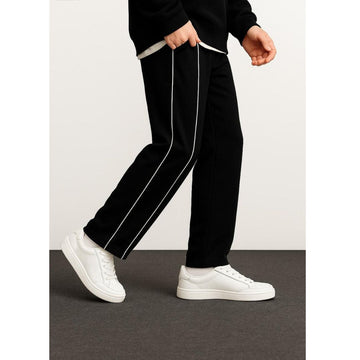 Emerce - Stripe Line Loose Bottom Trouser - Black